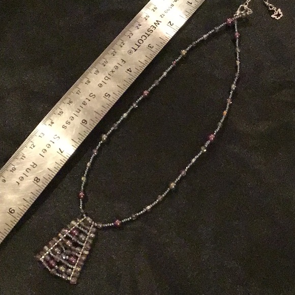 Tri colored Glass Bead Necklace - Picture 2 of 3